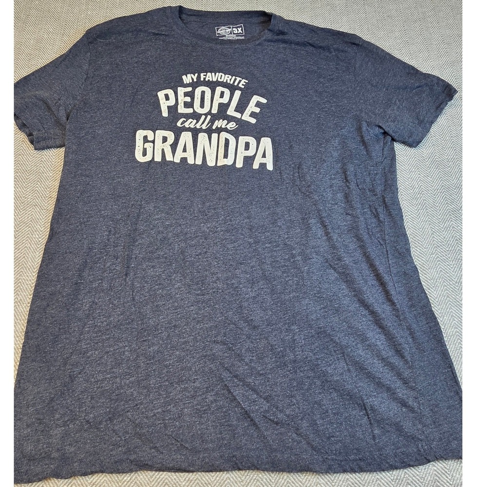 Crazy Dog T-Shirts Mens 3X Navy My Favorite People Call Me Grandpa Graphic Tee